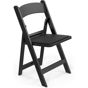 VINGLI Resin Folding Chairs with Cushion, Foldable Plastic Chair with Comfortable Padded Seats, Perfect for Event Party Indoor Outdoor, Black, 1PC - 1 of 4