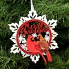 Roman 5.5 Inch Snowflake Cardinal Merry Christmas Tree Ornaments - 3 of 3