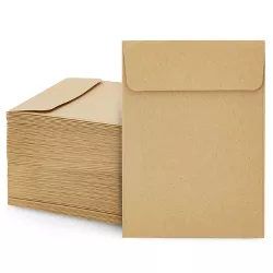 Paper Junkie 100 Pack Kraft Seed Saving Envelopes Bulk Set, Empty Paper Packets with Adhesive, 3 x 4 In