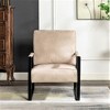 Grungis Leather/Microfiber/Velvet Accent Chair - Reinforced Metal Frame, Thick Padded Cushion, Square Armrests,Arm Chair for Bedroom,Reading Room - 2 of 4