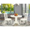 HomeStock 3-Pc Buttermilk and Cherry Solid Wood Top-Round Dining Room Set-Seats 4 - 2 of 4