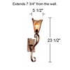Franklin Iron Works Amber Scroll Rustic Wall Light Sconce Bronze 5 1/2" Fixture Art Glass Shade for Bedroom Bathroom Vanity Reading Living Room House - 4 of 4