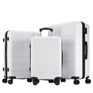 FURNIinspire Bag and Luggage Sets 20/24/28 Inch 3PCS Hard Shell Roller Suitcase Set Expandable Travel Luggage with Spinner Wheels, White - 1 of 4