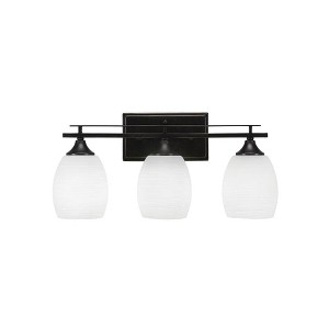 Toltec Lighting Uptowne 3 - Light Vanity in  Dark Granite with 5" White Linen  Shade - 1 of 1