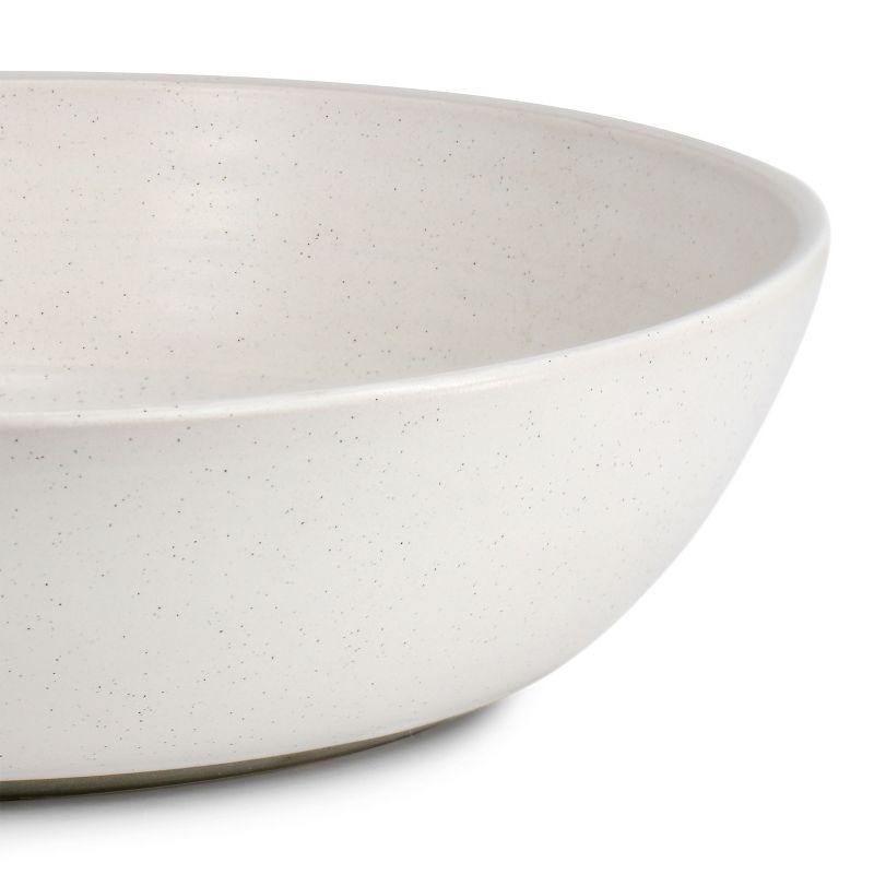 Gibson Milbrook 10 Inch Stoneware Serving Bowl in White Speckle, 3 of 6