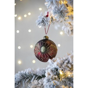 YOOCOZZ Unique Household Christmas Decor, Party Accessories-Set of 6, 3.9"  Xmas Ball Ornaments, Glass Decorative Hanging Ball Xmas Tree Ornaments - 1 of 4