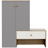 Munora - 40.25"W Multi-Functional Shoe Storage Bench with Cabinet - Adjustable Shelves, Fits 12 Pairs - White & Gray - 4 of 4