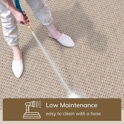 Ivory Synthetic Flat Woven 8' x 10' Indoor/Outdoor Rug