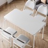Folding Table, Portable Folding Card Rectangle Table with Sturdy Metal Frame - 3 of 4