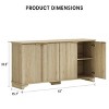 61" Large Buffet Sideboard Cabinet with 4 Fluted Doors and Storage, Modern Kitchen Storage Cabinet with Adjustable Shelves - 2 of 4