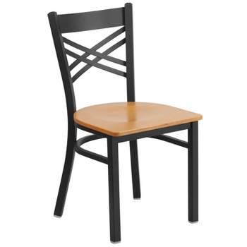 Flash Furniture Black ''X'' Back Metal Restaurant Chair