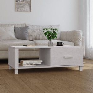 vidaXL Coffee Table White Solid Pine Wood, MDF Medium Coffee Table - 1 of 4