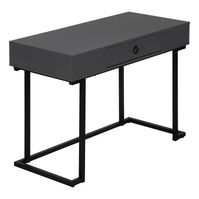 Monarch Specialties Computer Desk Home Office Laptop Storage Drawers 42InchL Work Metal Laminate Grey Black Contemporary Modern