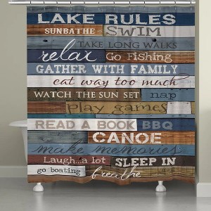Laural Home Lake Rules Shower Curtain - 1 of 1