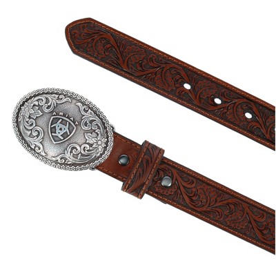 Ariat Boy's Tooled Western Belt with Removable Buckle - image 2