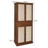 SKRAN 4 Door Storage Cabinet with 1 Drawer and with 4 Adjustable Inner Shelves, Natural Rattan Furniture for Living Room, Bedroom, Nursery - 3 of 4