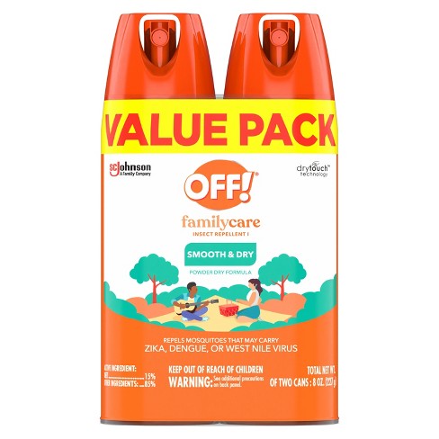 OFF! Family Care Insect & Mosquito Repellent, Bug Spray Containing 15%  DEET, Protects Against Mosquitoes, 4 Oz, 2 Count