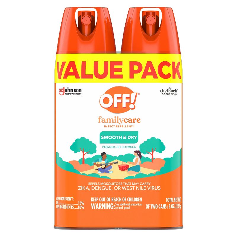 OFF! FamilyCare Mosquito Repellent Smooth &#38; Dry - 8oz/2ct, 1 of 18