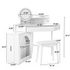 Corner Vanity Desk with Mirror Storage Cabinet and Lighting Feature for Small Bedroom Spaces-3irtyhousy - 4 of 4