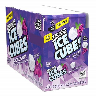 Ice Breakers ICE CUBES, Arctic Grape Thin Pack - 20 Count (Pack of 6)
