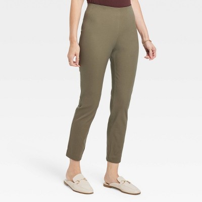 Women's High-rise Slim Fit Bi-stretch Ankle Pants - A New Day™ Cream 16 :  Target