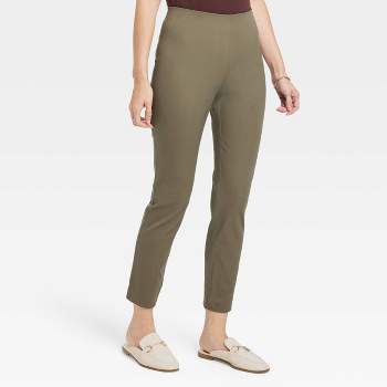 Women's High-rise Slim Fit Effortless Pintuck Ankle Pants - A New Day™  Green 16 : Target