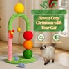 SEVOBAL Pet Tower 29in Cat Tree Tower with Sisal Scratcher Balls, Cute Holiday Scratching Post with Danging Ball, Green, 19.7"*17.7"*49.2" - 4 of 4