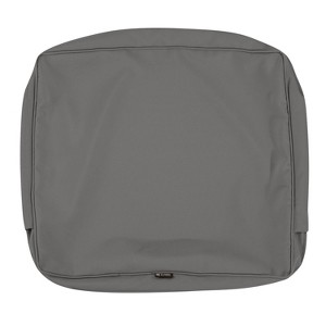 21" x 20" x 4" Montlake Patio Seat Cushion Slip Cover Light Charcoal Gray - Classic Accessories: FadeSafe, Zippered - 1 of 4