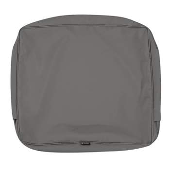 21" x 20" x 4" Montlake Water-Resistant Patio Seat Cushion Slip Cover Light Charcoal Gray - Classic Accessories