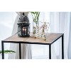 Nordlys Industrial Black Metal and Wood Side Table Industrial Style Living Room - 2 of 4