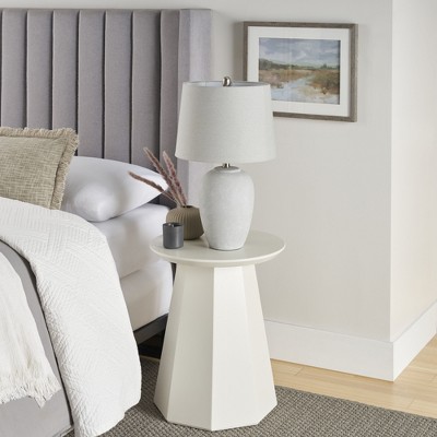 23" Grey Ceramic Urn Table Lamp with Fabric Shade