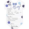 Sparkle and Bash Set of 50 Baby Boy Predictions and Advice Cards for Shower Game Activity & Gender Reveal Party, Oh Boy Polka Dot Design, Blue - 3 of 4