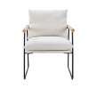 GlasFlength Accent Chairs Modern Vanity Chair, Comfy Reading Chair with Removable Cushion, Armchair Lounge Chair, White, 23.82"*27.76"*31.5" - 2 of 4