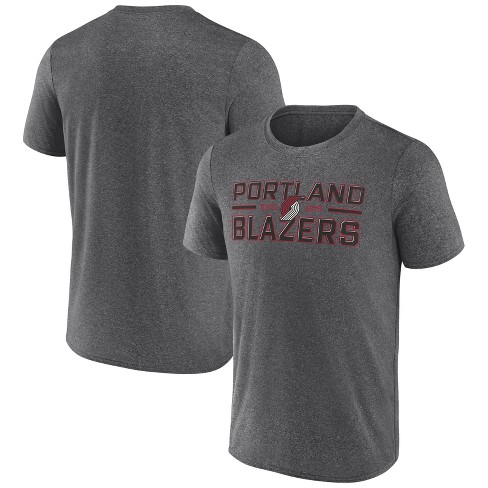 NBA Portland Trail Blazers Men's Long Sleeve Gray Pick and Roll Poly  Performance T-Shirt - S