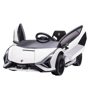 Aosom Lamborghini Licensed Kids Ride On Car, 12V Battery Powered Electric Sports Car Toy with Remote Control, Horn, Music, & Headlights - 1 of 4