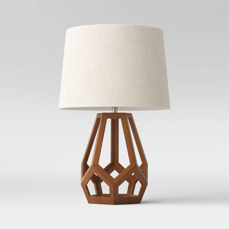 Large Wood Geo Assembled Table Lamp - Threshold™, 1 of 11