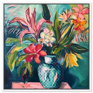 Art Remedy Vase of Tropical Flowers Vase Paintings Framed - 1 of 4