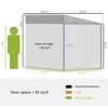 4.6' x 9' Outdoor Storage Shed, Lean to Metal Shed with Foundation Kit, Lockable Doors and Gloves for Patio, Lawn - 3 of 4