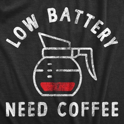Мужские футболки Crazy Dog T-Shirts, Inc. Mens Low Battery Need Coffee T Shirt Funny Sarcastic Low Power Bar Tee for Guys - Crazy Dog Men's T Shirt For Coffee Lovers Black M — фото 2