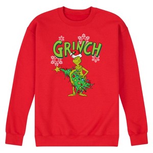 Men's - The Grinch - Merry Grinchmas Santa Grinch Graphic Fleece Sweatshirt - 1 of 4