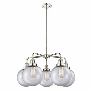 Beacon - 5 Light Stem Hung Chandelier In Art Deco Style-17.38 Inches Tall and 26 Inches Wide - 1 of 1