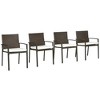 Resenkos PE Rattan Outdoor Dining Chair Set with Cushion, 4 Patio Wicker Dining Chairs with Backrest, Cream White Brown - 4 of 4