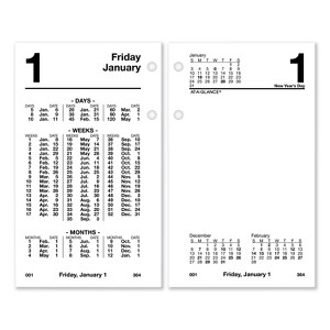 Financial Desk Calendar Refill, 3.5 x 6, White Sheets, 12-Month (Jan to Dec): 2026 - 1 of 4