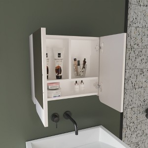 ChicFurnit Bathroom Storage Cabinet Mirror Medicine Cabinet with Interior Shelves for Bathroom Use, White, 22.44"*21.65"*4.72" - 1 of 4