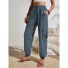 Joggers for Women Loose Drawstring High Waisted Cargo Pants with Pockets - 3 of 4