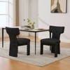 Racxily Set of 2 Chenille Dining Chairs, Modern Armless Design with Rubberwood Legs for Dining & Living Room , Black/Gray - 4 of 4