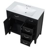 NicBex 35.9" Bathroom Storage Cabinet with Sink, Bathroom Vanity, 3 Drawers and 1 Spacious Cabinet for Bathroom, Black - 3 of 4