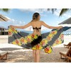 LA LEELA Women's Sarong Wrap Swimwear Bikini One Size Coal Hibiscus - 4 of 4