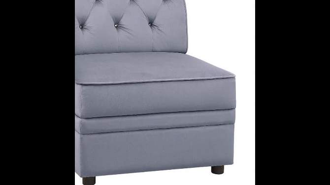 29&#34; Bois Li Accent Chair Gray Velvet - Acme Furniture, 2 of 7, play video