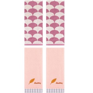 REGALWOVEN 4 Pcs Soft Comfortable Absorbent Leaves and Geometric Hand Towel 13" x 29" - 1 of 4